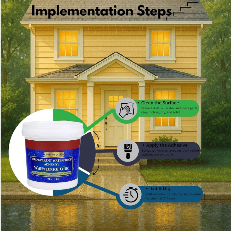 Adhesive Glue,1 Kg, with Brush, Transparent, for Roof Leakage, Crack Seal, Water Leakage Solution, Waterproofing for Pipe, Wall, Tiles