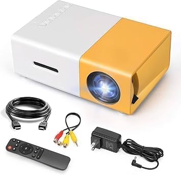 Mini Projector Yg300 USB Pro Mini Projector, Portable Film Projector 1080P Supports Children's Gift, Home Cinema, Compatible With Smartphone / Laptop / Ps4 / Firestick, Multicolor
