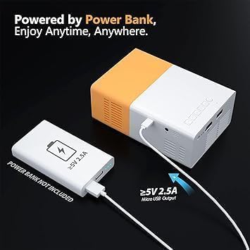 Mini Projector Yg300 USB Pro Mini Projector, Portable Film Projector 1080P Supports Children's Gift, Home Cinema, Compatible With Smartphone / Laptop / Ps4 / Firestick, Multicolor