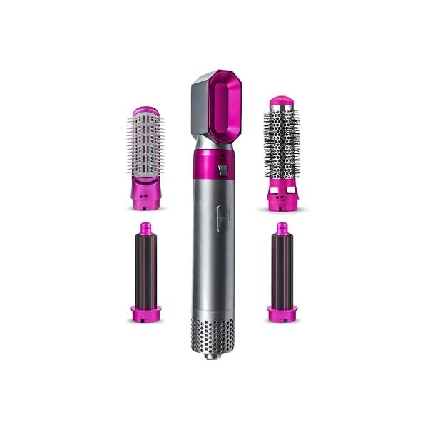 5 In 1 Hot Air Styler Hair Dryer Comb Multifunctional Styling Tool Fast Heating Crimper Wand Manual Curler In All Hair Type ,Negative Ion Comb For Straightening
