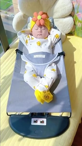 Infant Comfort Baby Bouncer Rocking Chair -Ergonomic Design Baby Bouncy Seats Foldable and Reclining Baby Sleeping & Swing Chair with Music - Upto 10 Kg, Multicolor