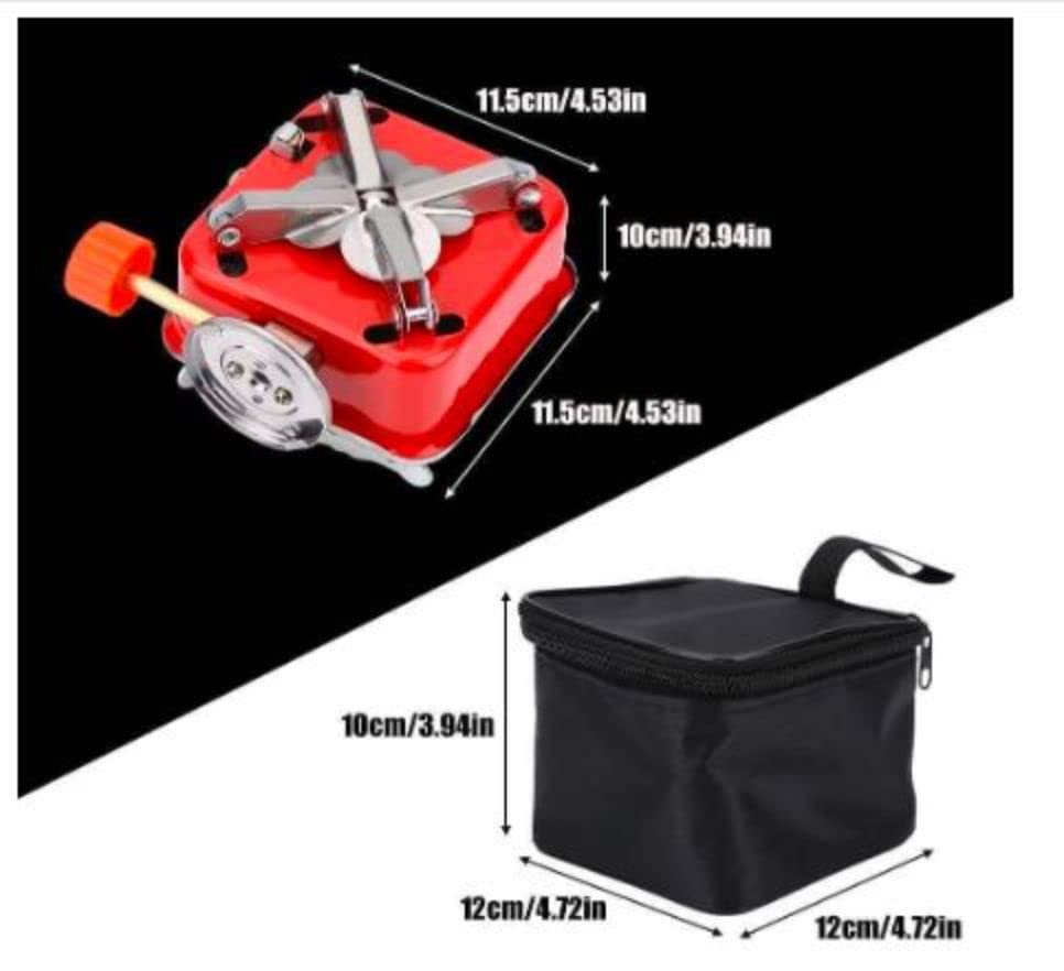 Portable Gas Stove, Camping Gas Stove, Butane Gas Stove, Small Gas Stove for Travelling, Mini Stove with Folding Furnace and Stainless Steel Body with Storage Bag for Hiking and Picnic