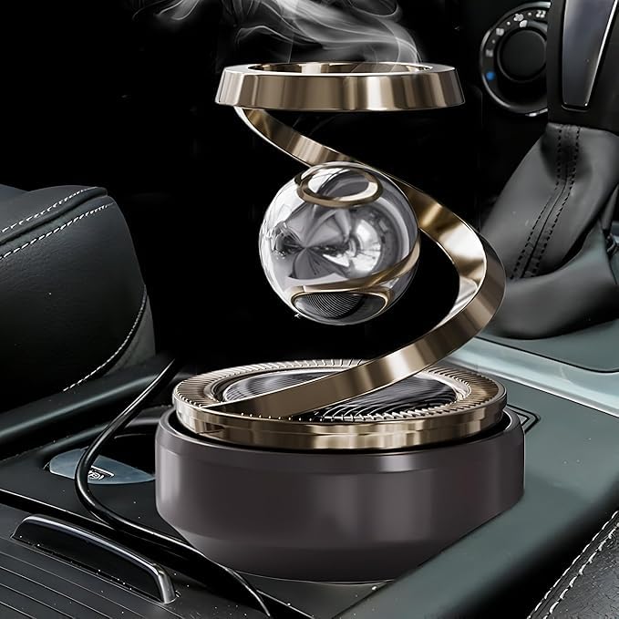 Solar Aromatherapy Car Air Freshener | Rotating Dashboard Perfume Diffuser | Solar-Powered Car Decoration with Eco-Friendly Fragrance | Stylish Interior Accessory