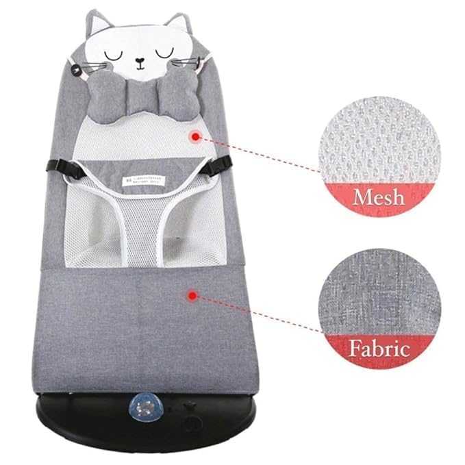 Infant Comfort Baby Bouncer Rocking Chair -Ergonomic Design Baby Bouncy Seats Foldable and Reclining Baby Sleeping & Swing Chair with Music - Upto 10 Kg, Multicolor