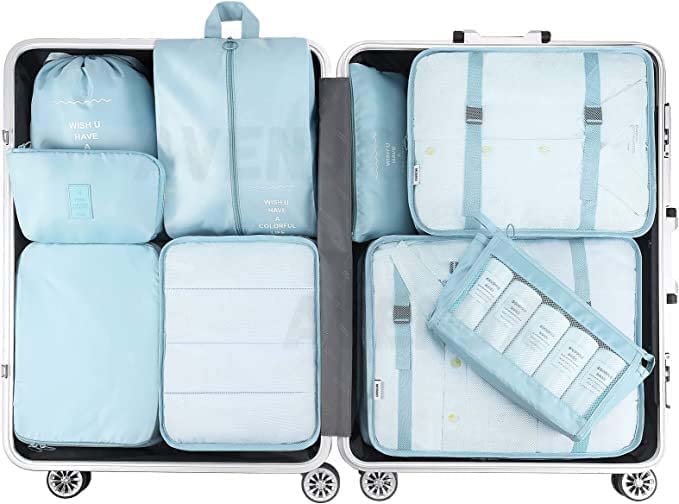 7 Pcs Travel Waterproof Storage Bag - 7 Pcs Set Packing Cubes Travel Organizer - 7 In 1 Travel Organizer
