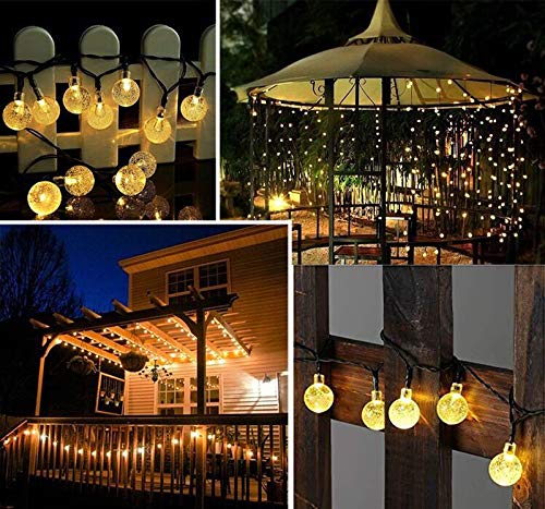 Crystal Ball String Lights for Diwali, Birthday, Festival, Wedding, Party for Home, Patio, Lawn, Restaurants Home Decoration,Waterproof Solar Outdoor Lights With 8 Lighting Modes, Solar Globe Lights For Garden Tree Patio Party Christmas