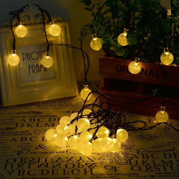 Crystal Ball String Lights for Diwali, Birthday, Festival, Wedding, Party for Home, Patio, Lawn, Restaurants Home Decoration,Waterproof Solar Outdoor Lights With 8 Lighting Modes, Solar Globe Lights For Garden Tree Patio Party Christmas