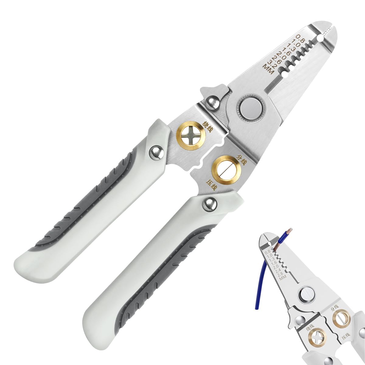Wire Stripper and Cutter Pliers Tools For Electricians 6-in-1 Multifunctional Wire and Cable Stripping, Cutting, Winding, Crimping Precision Stainless Stee Hand Tool