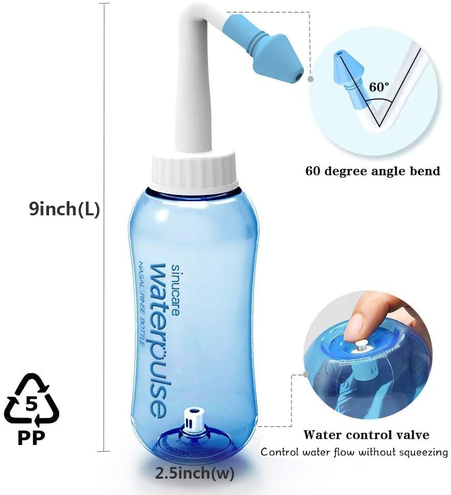 Nasal Wash Bottle, Abnaok Sinus Rinse and Nasal Irrigation Nasal Wash Bottle Pot Device Nasal Irrigation Perfect for Adult & Kid.