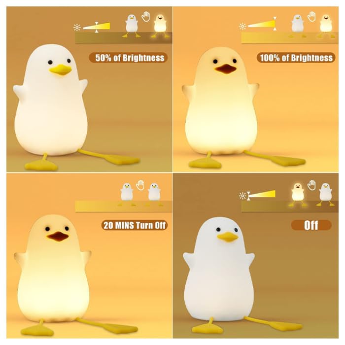 Cute Duck Night Lamp, Gifts for Women Teen Girls Baby, Kigs Seagull Night Light, Silicone Duck for Children Toddler