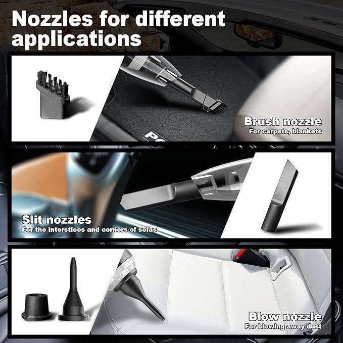 Portable Vacuum Cleaner 21000Pa Air Duster 4 in 1 Handheld With 180W Super Fast Charging and Multi-Nozzle for Car, Home, Office, Pet