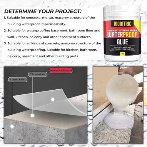 Crack Seal Glue 300gm with Brush Invisible Waterproof Glue Epoxy for Roof Leakage Crack Seal Agent Roof Water Leakage Solution Easy Brush-On (300 GM / 1 PACK)