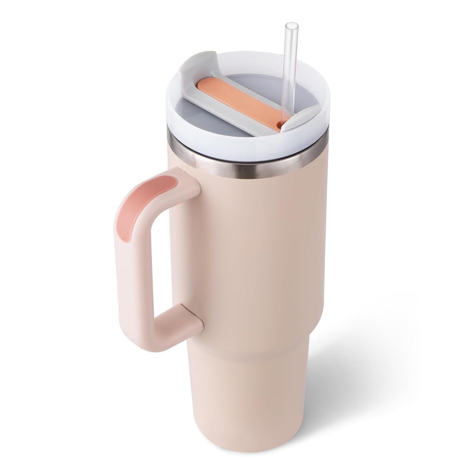 Stainless Steel Tumbler with Lid and Straw 1200ml Vacuum Insulated Travel Mug Reusable Bottle with Handle
