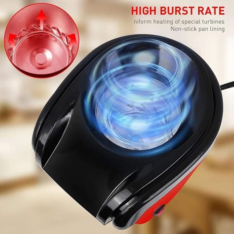 Automatic Popcorn Machine Home Use, Electric Big Popcorn Machine, Oil-Free Popcorn Maker Machine, 1200W Hot Air Popcorn Machine Household Electric Instant Pop Corn Maker