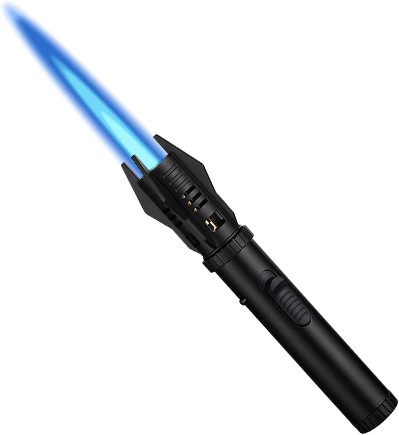 Torch flam Lighter, Bright Fire Lighter with Safety Lock & Adjustable Red/Blue Flame. Refillable Butane Gas Windproof Jet Flame Cool Lighters