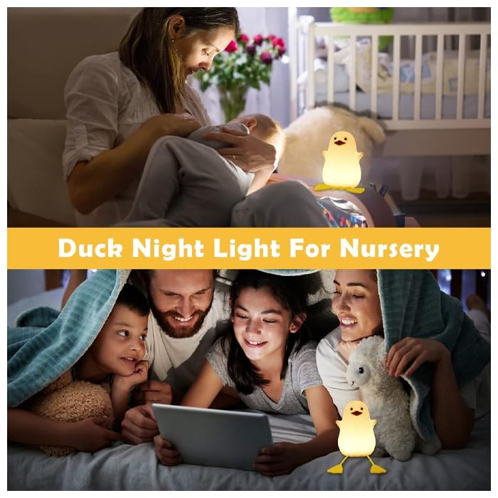 Cute Duck Night Lamp, Gifts for Women Teen Girls Baby, Kigs Seagull Night Light, Silicone Duck for Children Toddler