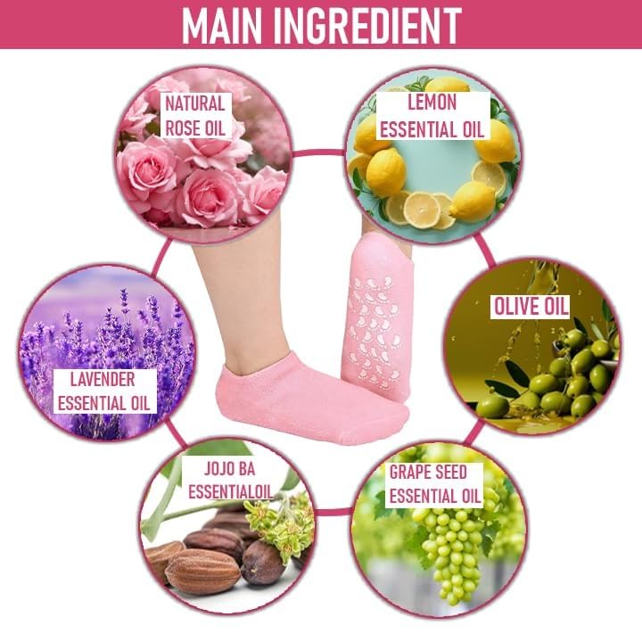 Silicone Socks For Women Moisturizing Silicone Spa Gel Socks For Women Silicon Socks Heel for Crack Spa Gel Socks for Women and Men Gel Socks