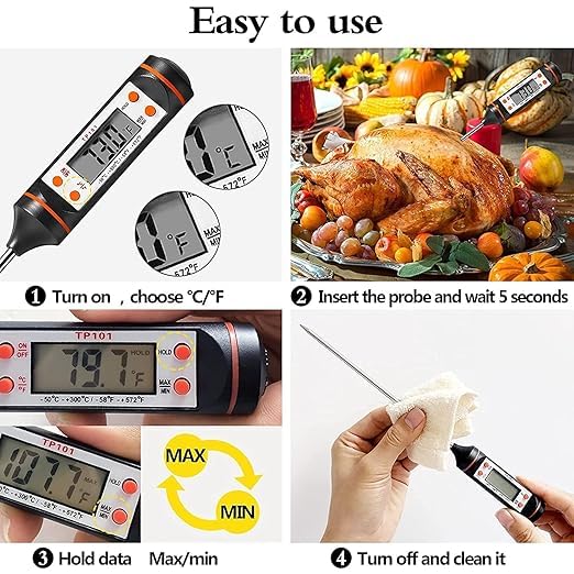 Digital LCD Cooking Food Meat Probe Kitchen BBQ Thermometer Temperature Test Pen| Instant Read