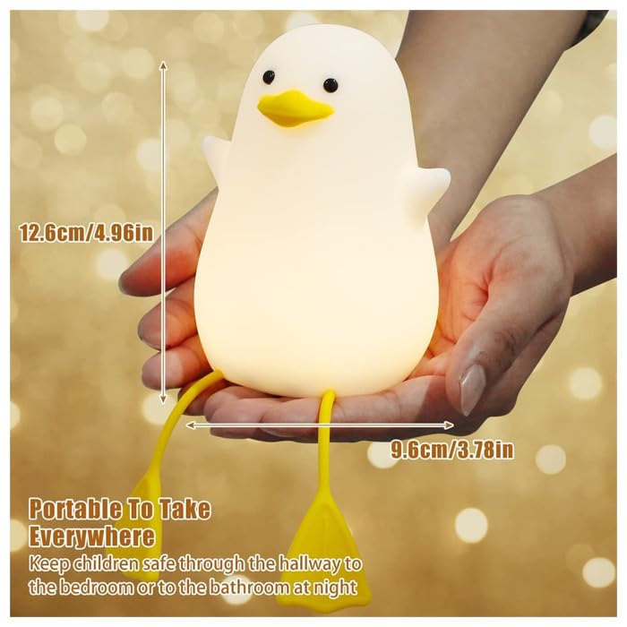 Cute Duck Night Lamp, Gifts for Women Teen Girls Baby, Kigs Seagull Night Light, Silicone Duck for Children Toddler