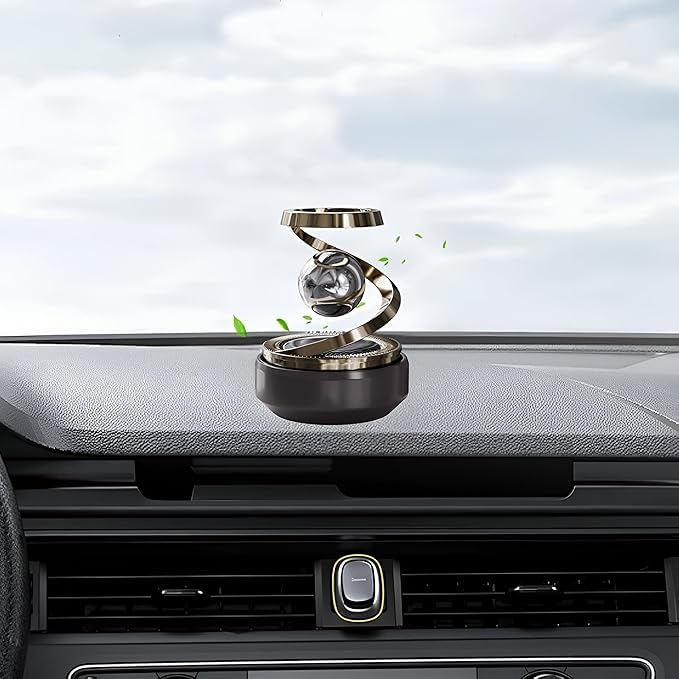 Solar Aromatherapy Car Air Freshener | Rotating Dashboard Perfume Diffuser | Solar-Powered Car Decoration with Eco-Friendly Fragrance | Stylish Interior Accessory