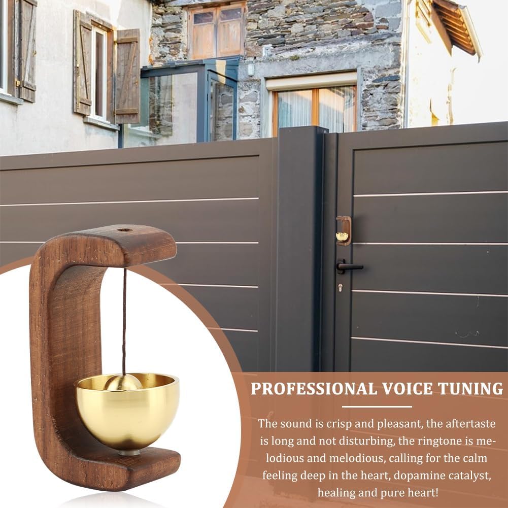 Wooden C-Shaped Wind Chime, Modern Wooden Desk Bell, Minimalist Wooden Decorative Chime, Magnetic Wind Chime for Home, Garden, or Meditation Use