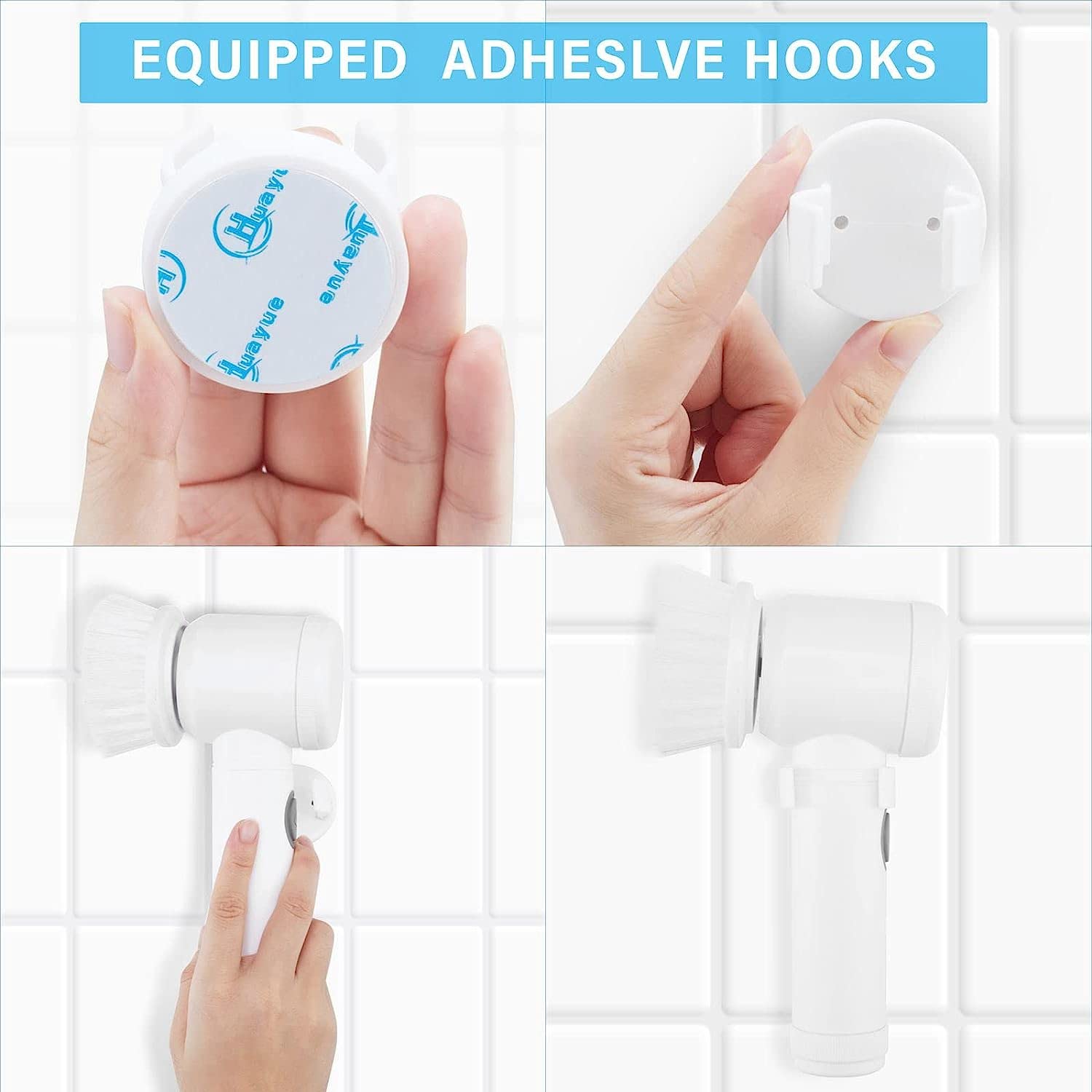 Multi-Functional Electric Cleaning Brush 5 in 1 Magic Power Scrubber Household Cleaning Tools Spin Scrubber with Buffer Polisher, for Bathroom, Shower, Tub, Kitchen Floor