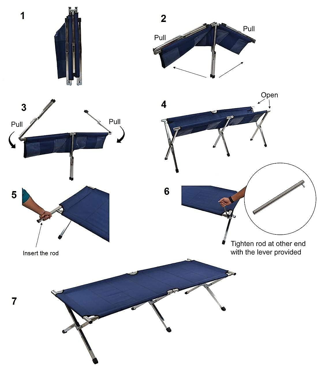 Folding Lightweight Bed & Portable Camping Cot with Carry Bag for Adults Hiking Hunting Traveling Stainless Steel(Multicolor) - 5X7.9X39.5 Inch