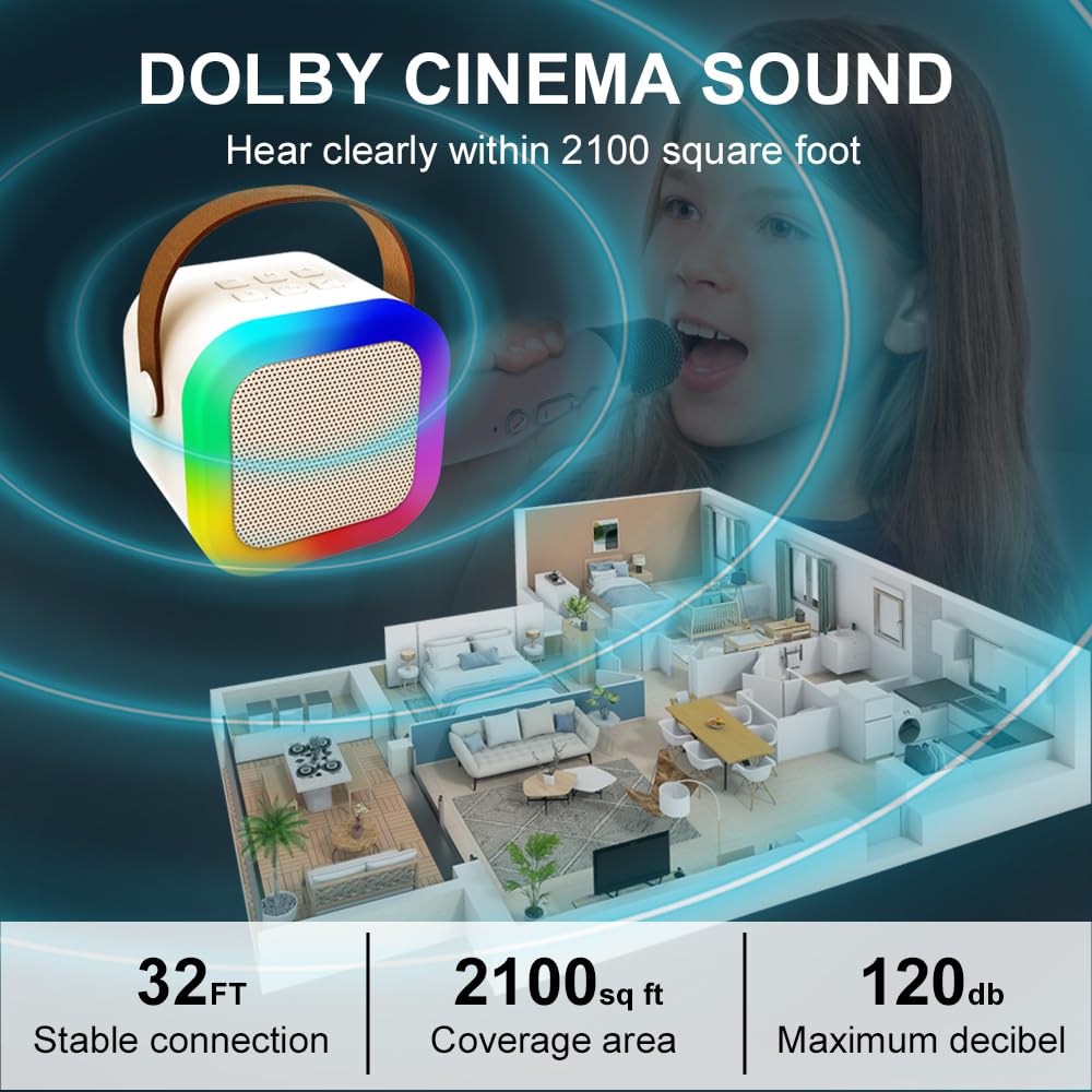 Mini Bluetooth Speaker with Mic | Wireless Portable Bluetooth Speaker with Microphone & Led Lights | Birthday Gift for Kids Boys, Girls and Adults