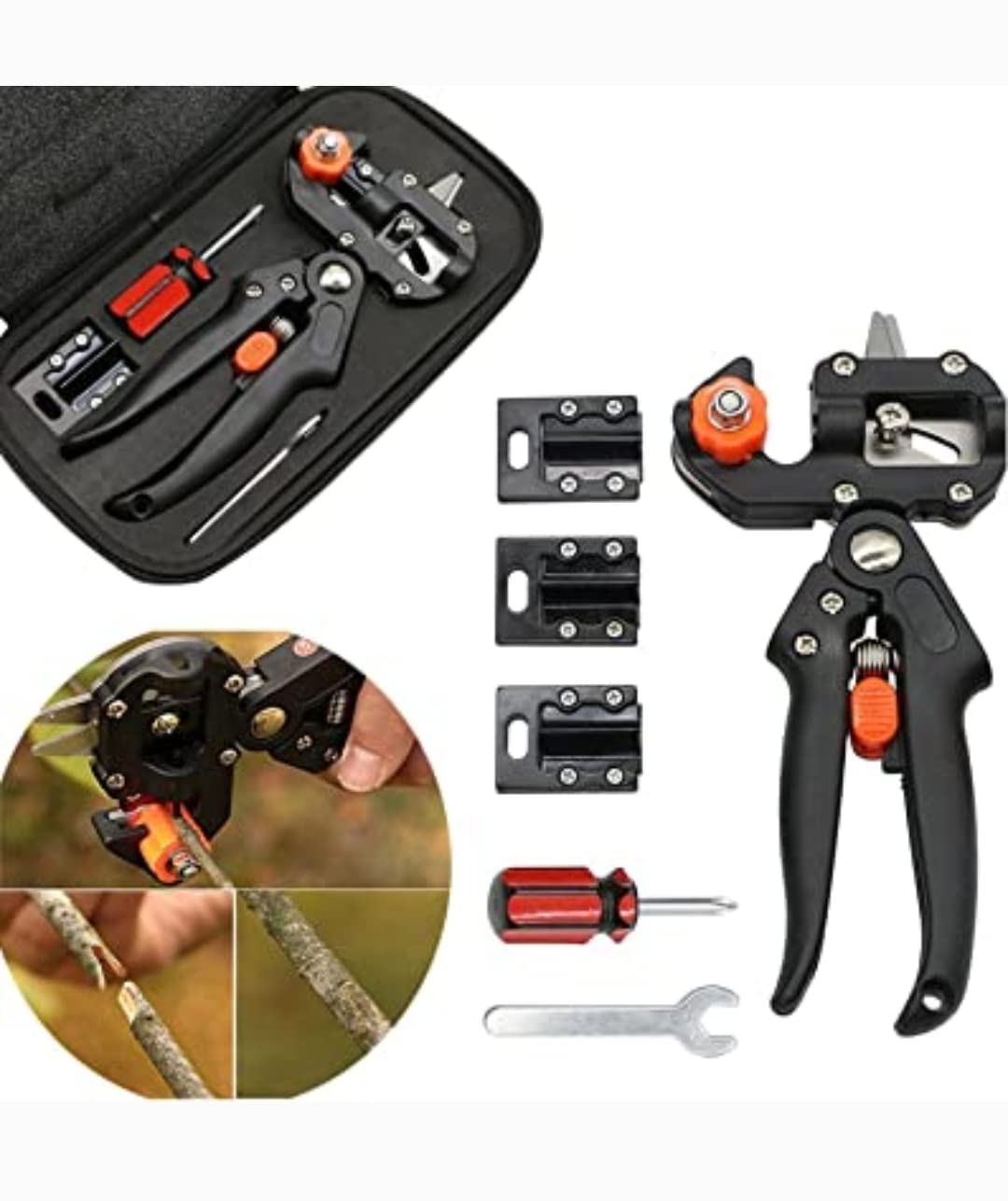 Organic Professional Garden Fruit Tree Pruning Grafting Shears Grafting Tool 2 in 1 Scissors Cutting Tool Kit Set for Stem Vine Branch Twig Stock Plant