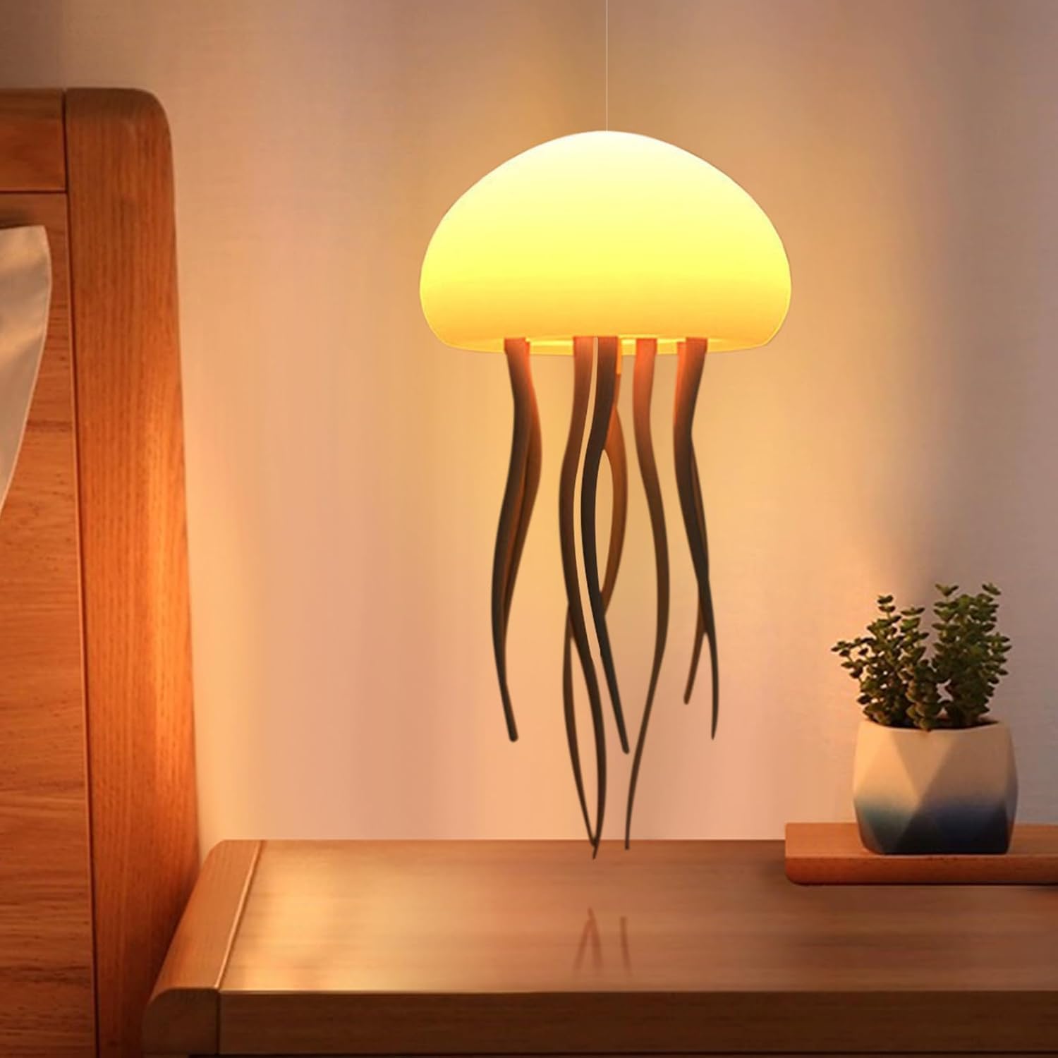 Jellyfish Night Light Lamp, Baby LED Color Changing Lamp for Kids, Baby Room Decor, Aesthetic Gifts for Girls, Boys, Friends & Ocean Lovers Night Lamps Hanging Base (Jelly Fish)