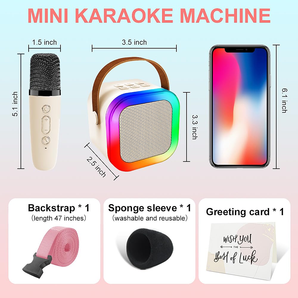 Mini Bluetooth Speaker with Mic | Wireless Portable Bluetooth Speaker with Microphone & Led Lights | Birthday Gift for Kids Boys, Girls and Adults