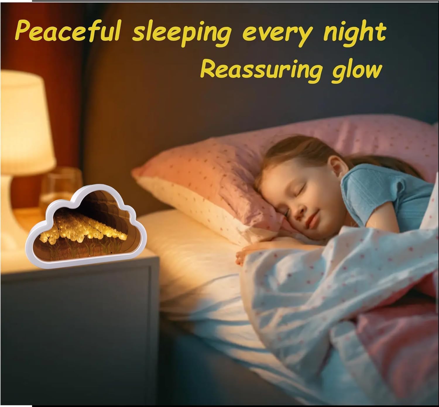 Romantic 3D Tulip Night Light, Simply Elegant Flower Lamp with Wooden Base for Bedroom, Home Decor, Nursery (Tulip)