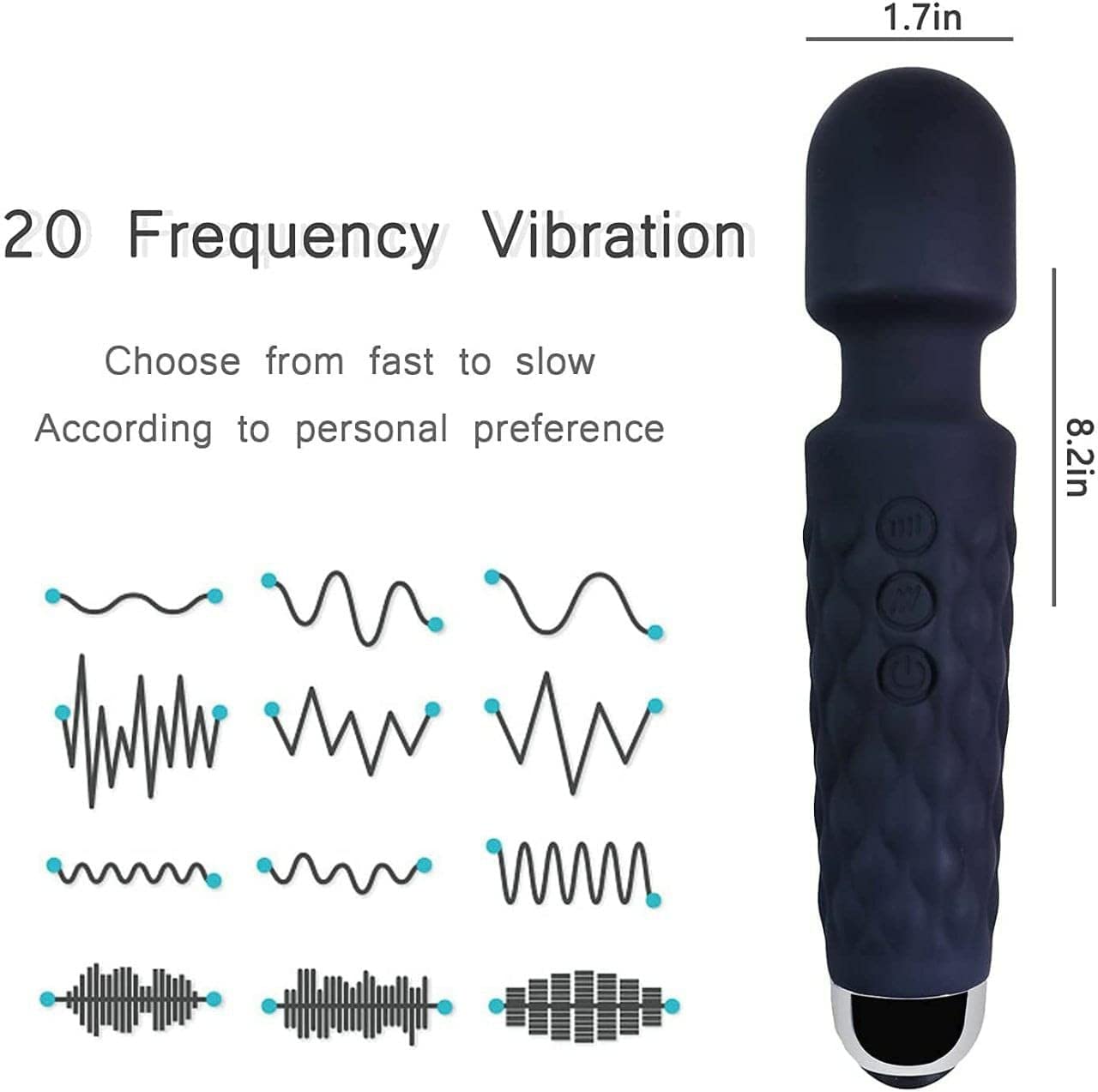 Cordless Rechargeable Personal Body Wand Massager Machine with 28 Vibration Modes & Water Resistant Magic Mate Handheld Cordless Personal Body Massager
