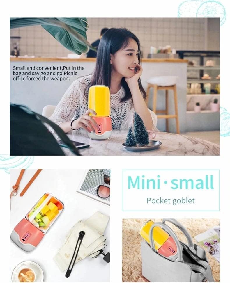 Portable Mini Juicer Blender, Multi-Function Personal Smoothie Maker, USB Rechargeable, for Juice