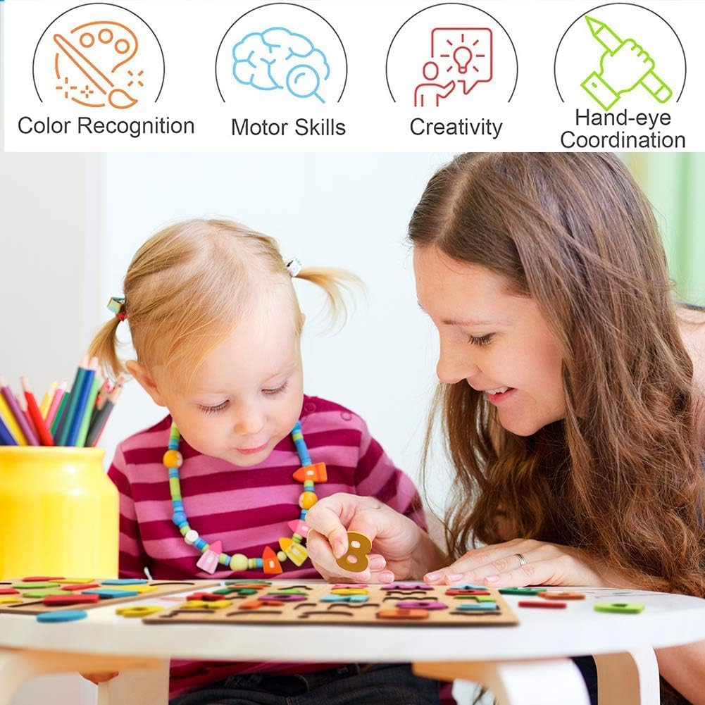 Wooden Learning Educational ABCD Board for Kids, Activity Toys for Toddlers & Preschoolers | ABCD Puzzle Set | Puzzle Toys for 2 Years Old Boys & Girls (Alphabets, Numbers & Shapes)