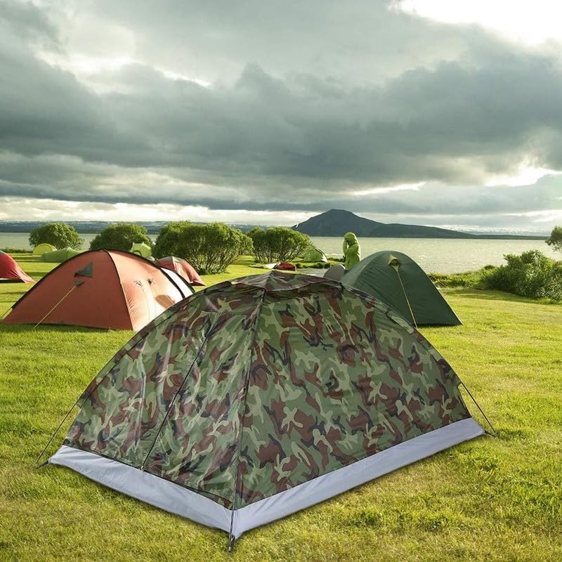 Military Picnic Camping Portable Waterproof 2/4 Person Outdoor Dome Tent (Army Color Tent (4 Person Tent)