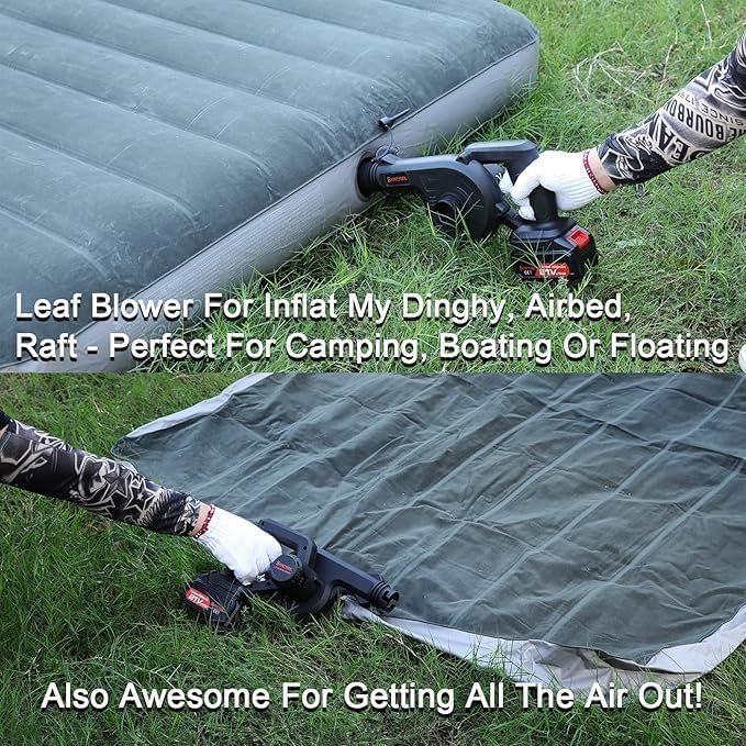 Cordless Mini Blower Black Cordless with Battery and Charger, Handheld Battery Powered Electric Leaf Blower 2 in 1 Portable Mini Leaf & Vacuum for Lawn Care Dust Snow Blowing