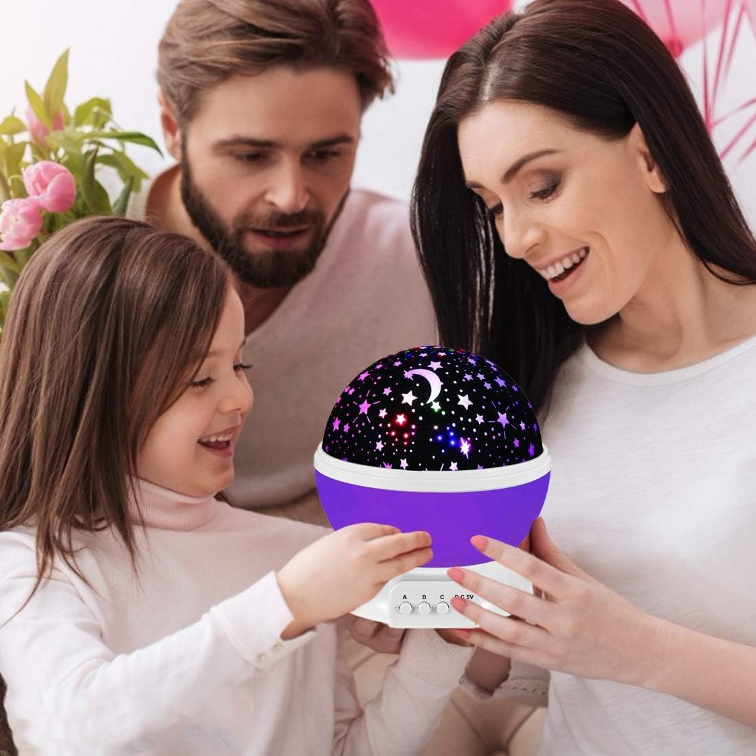 Star Master Galaxy Night Projector Lamp – 360° Rotating Led Starry Light with Moon, Ocean Wave & Astronaut Effects – Battery Operated for Bedroom Décor – Gift for All – Multicolor