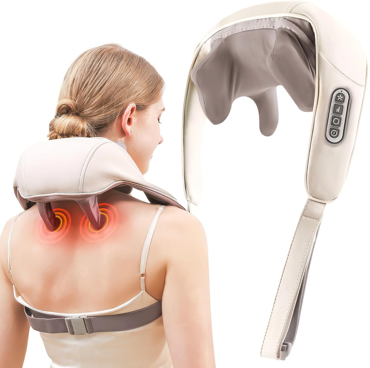 Neck Back Shoulder Massager for Pain Relief Deep Tissue 5D Kneading Shiatsu Roller Massage Machine for Body Aches Pains with Infrared Heat Therapy for Body Relax, Neck Cervical, Muscles, Waist, Calf, Legs