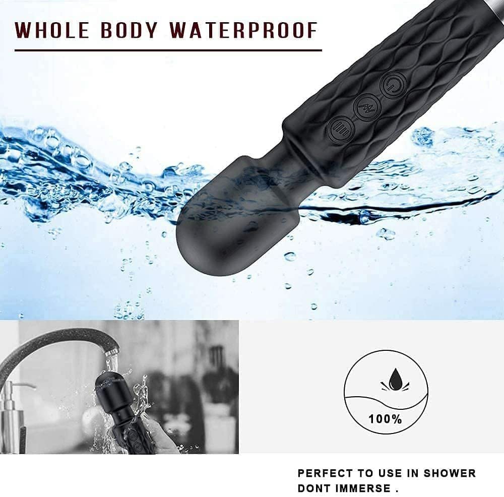 Cordless Rechargeable Personal Body Wand Massager Machine with 28 Vibration Modes & Water Resistant Magic Mate Handheld Cordless Personal Body Massager