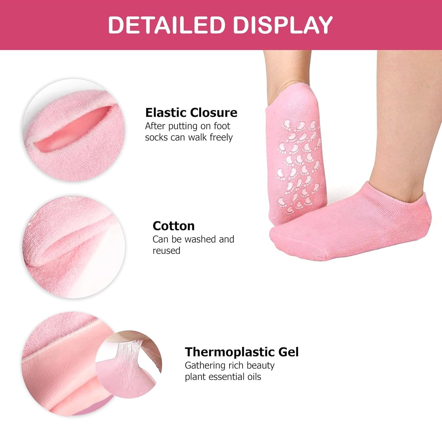 Silicone Socks For Women Moisturizing Silicone Spa Gel Socks For Women Silicon Socks Heel for Crack Spa Gel Socks for Women and Men Gel Socks