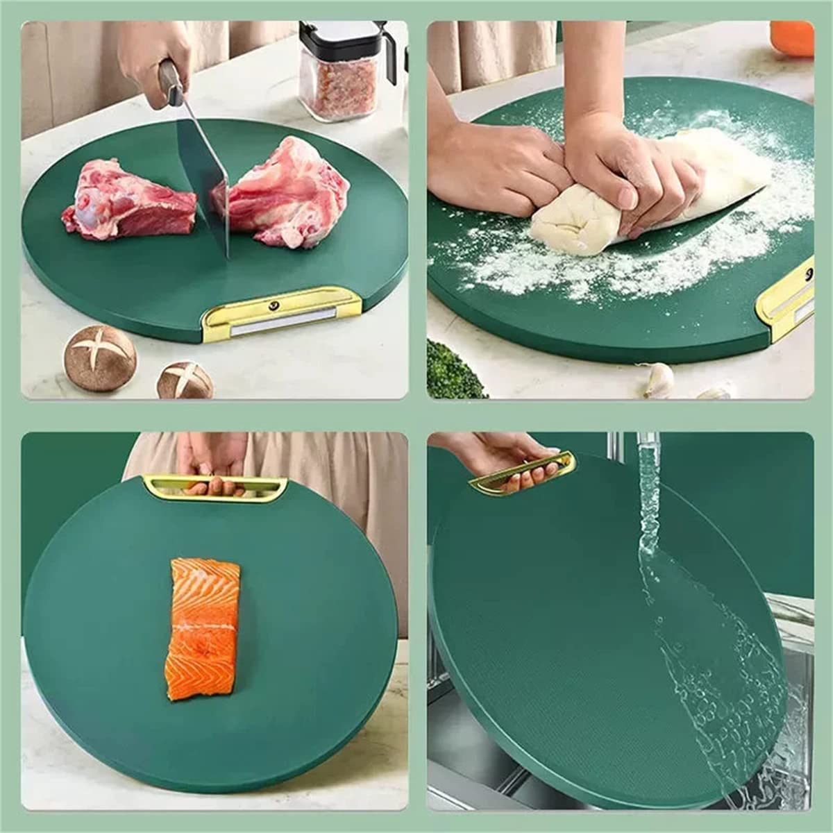 Circle Stand-able Double-Sided Chopping Board | Vegetable, Fruit Cutter, Meats Chopper Board, 360°Rotatable