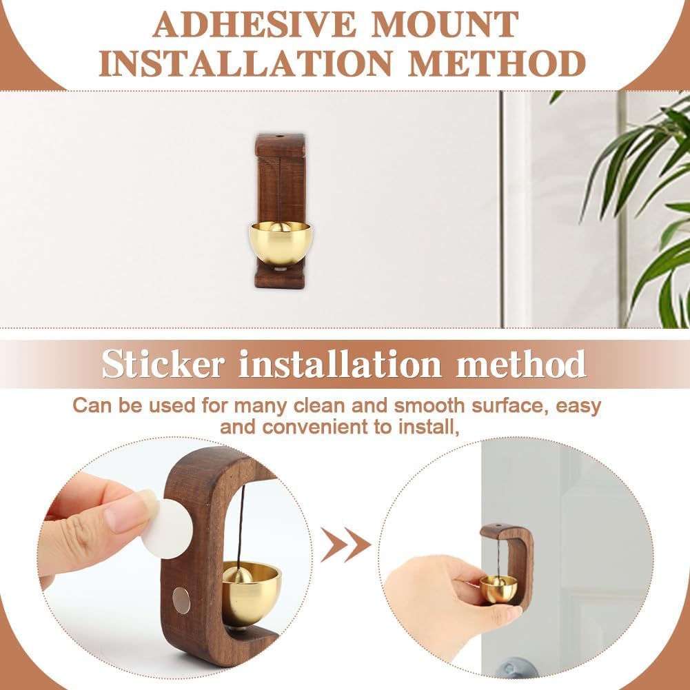 Wooden C-Shaped Wind Chime, Modern Wooden Desk Bell, Minimalist Wooden Decorative Chime, Magnetic Wind Chime for Home, Garden, or Meditation Use