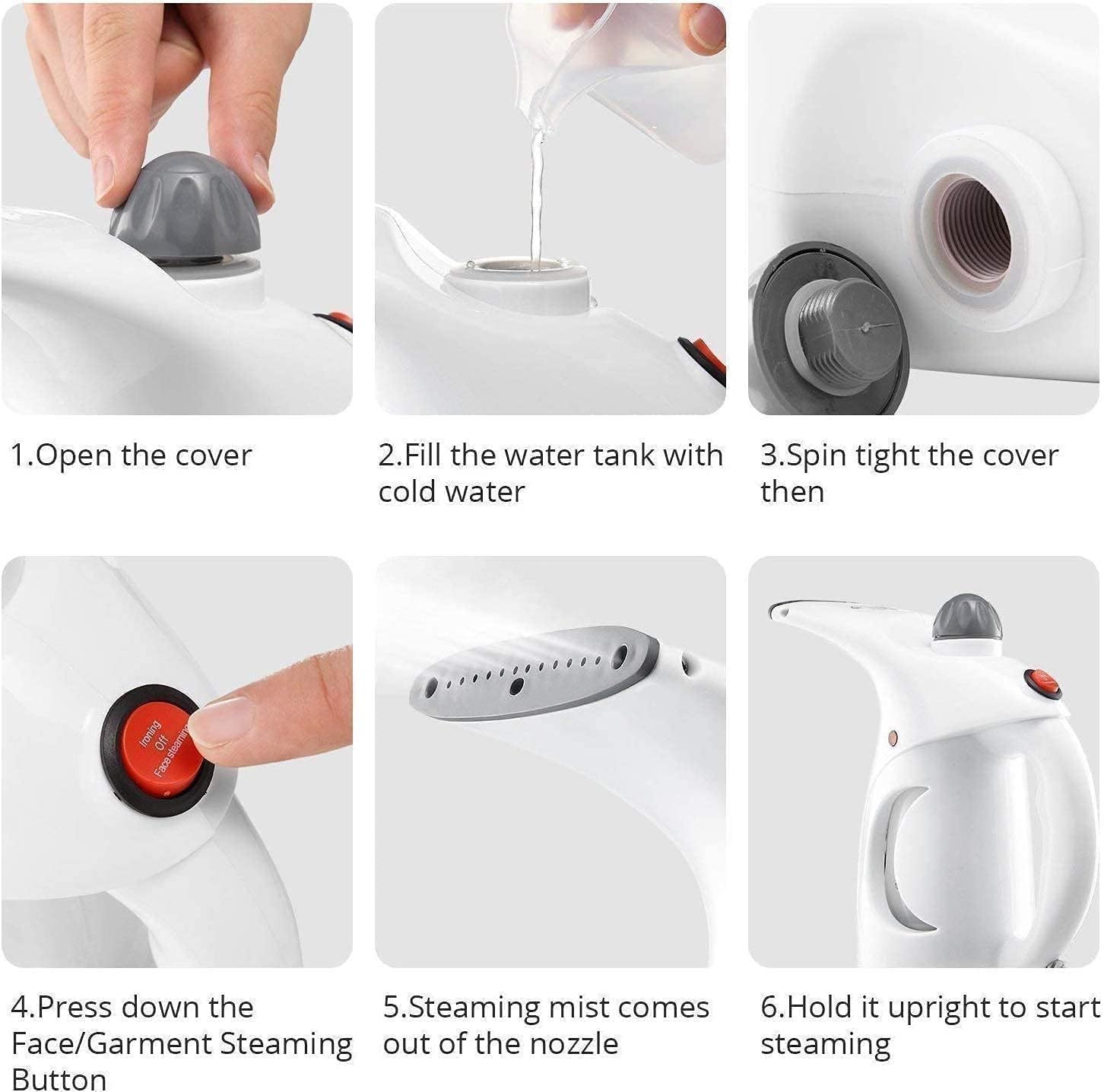 Garment Fabric Steamer and Facial Steamer for Clothes | Portable Handheld Steamer Iron with Fast Heat-Up Technology | Perfect for Home, Travel & Multipurpose Use (Multi-Color)