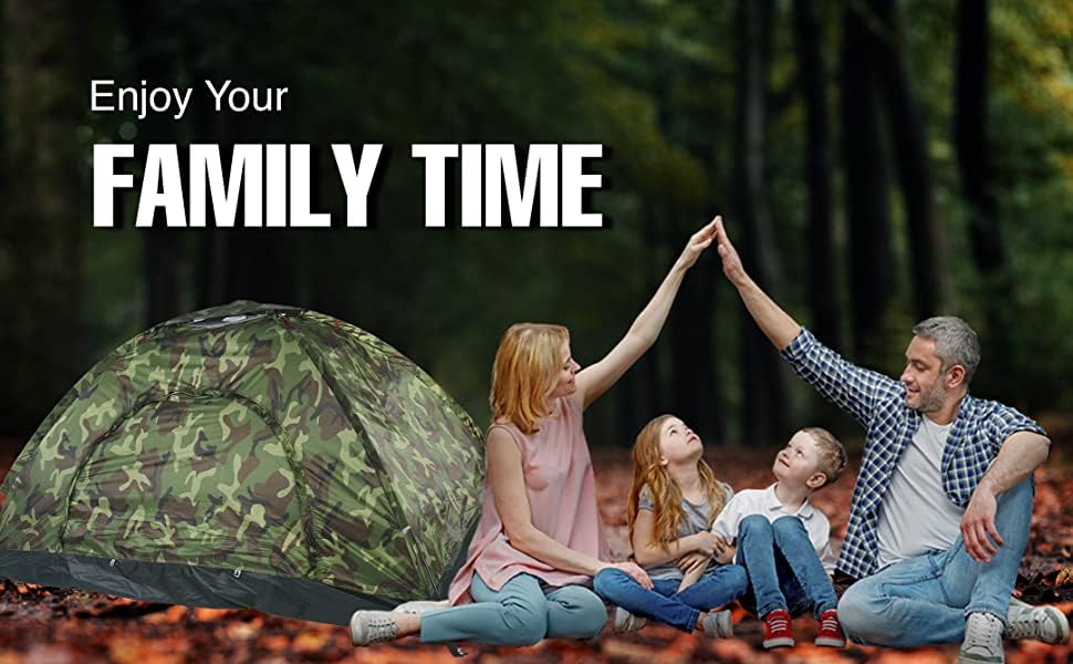 Military Picnic Camping Portable Waterproof 2/4 Person Outdoor Dome Tent (Army Color Tent (4 Person Tent)