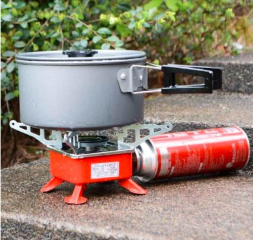 Portable Gas Stove, Camping Gas Stove, Butane Gas Stove, Small Gas Stove for Travelling, Mini Stove with Folding Furnace and Stainless Steel Body with Storage Bag for Hiking and Picnic
