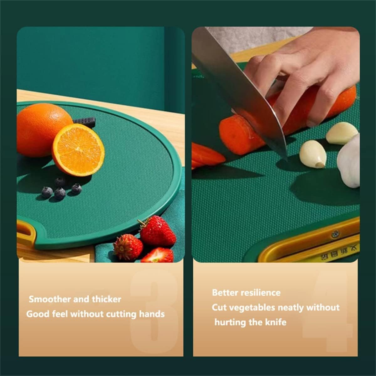 Circle Stand-able Double-Sided Chopping Board | Vegetable, Fruit Cutter, Meats Chopper Board, 360°Rotatable