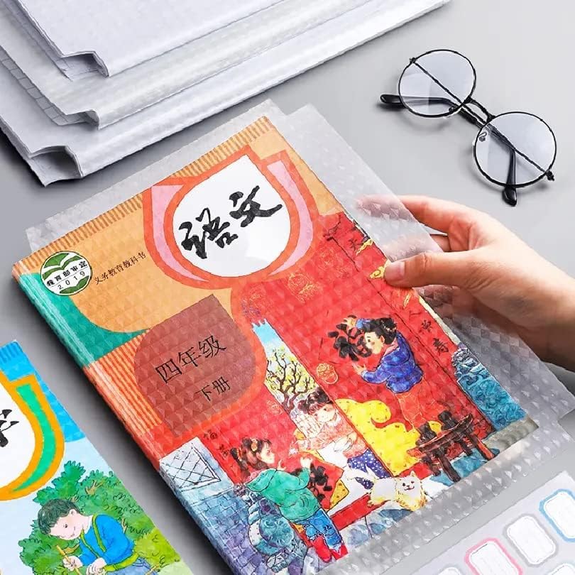 Transparent Paper Sticker Book Cover Film, Book Biding Cover [30 Pcs- 3 Different Sizes -10 Each] Waterproof Self-Adhesive Book Cover for School,