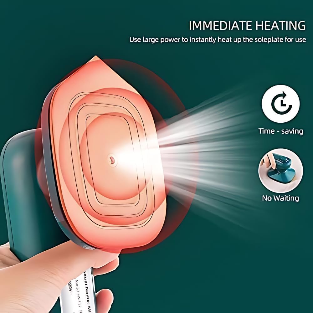 Portable Micro Steam iron, green iron Handheld Garment Steamer, Dry And Wet Wrinkles Removing Lightweight Steamer for Home Office