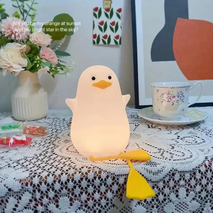 Cute Duck Night Lamp, Gifts for Women Teen Girls Baby, Kigs Seagull Night Light, Silicone Duck for Children Toddler